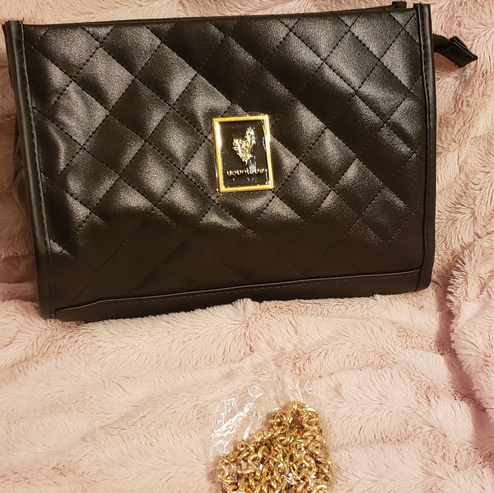 Younique Black Faux Leather Crossbody Bag NWOT